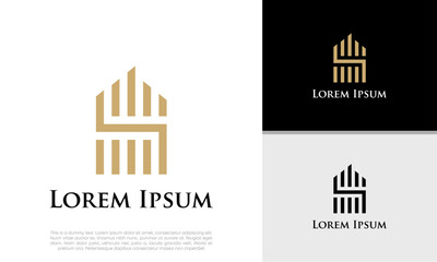 Real Estate Logo. Luxury Logo. Construction Architecture Building Logo Design Template Element	