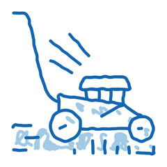 Wall Mural - lawn mower machine doodle icon hand drawn illustration