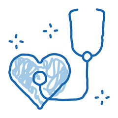 Wall Mural - heart beat measurements doodle icon hand drawn illustration