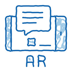 Poster - augmented reality in phone doodle icon hand drawn illustration