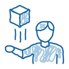 Poster - virtual reality representative doodle icon hand drawn illustration