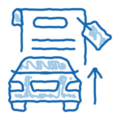 Sticker - investment in car doodle icon hand drawn illustration