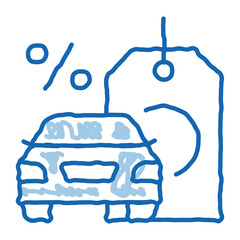 Wall Mural - car purchase at interest doodle icon hand drawn illustration