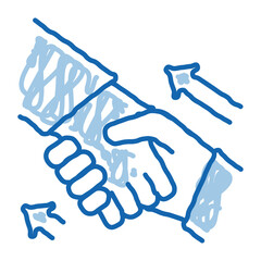 Poster - human handshake doodle icon hand drawn illustration