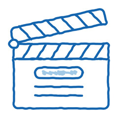 Fototapete - clapper board numbering doodle icon hand drawn illustration