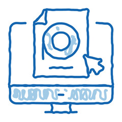 Fototapete - selection of video document on computer doodle icon hand drawn illustration