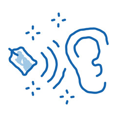 Poster - label price in human ear doodle icon hand drawn illustration