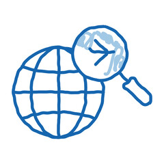 Poster - world airplane search doodle icon hand drawn illustration