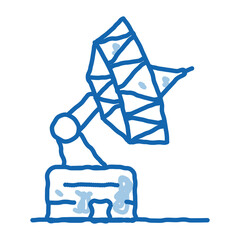 Poster - air navigation radar doodle icon hand drawn illustration