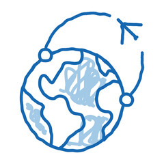 Poster - air plane course doodle icon hand drawn illustration