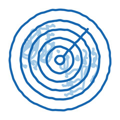 Poster - air navigation radar display doodle icon hand drawn illustration