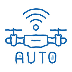 Poster - drone auto return home doodle icon hand drawn illustration