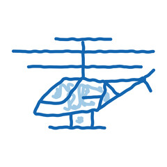 Poster - drone helicopter doodle icon hand drawn illustration