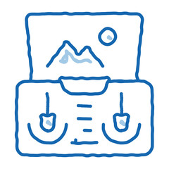 Poster - drone smartphone app remote controle doodle icon hand drawn illustration
