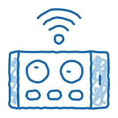 Poster - drone phone application remote control doodle icon hand drawn illustration