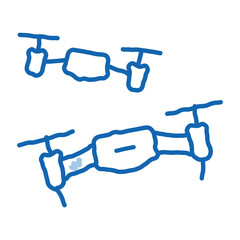 Poster - drone racing doodle icon hand drawn illustration