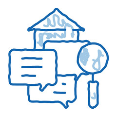 Sticker - real estate agent messages doodle icon hand drawn illustration