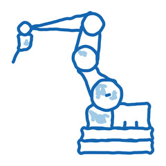 Poster - manufacturing robotic arm doodle icon hand drawn illustration