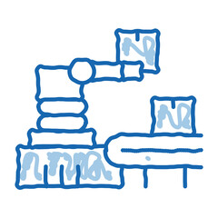 Poster - robotic manufacturing doodle icon hand drawn illustration