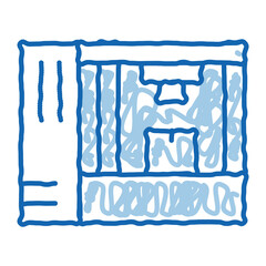 Poster - manufacturing 3d printer doodle icon hand drawn illustration
