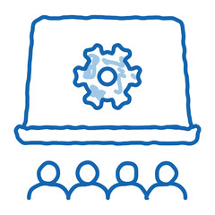 Poster - office working meeting doodle icon hand drawn illustration