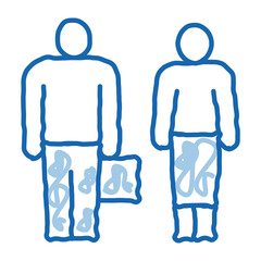 Poster - office employee doodle icon hand drawn illustration
