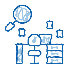 Poster - office workplace research doodle icon hand drawn illustration