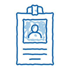 Poster - office employee badge doodle icon hand drawn illustration