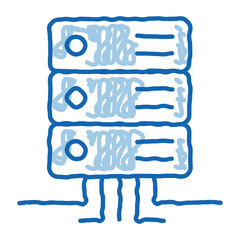 Poster - office server doodle icon hand drawn illustration