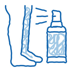 Sticker - spray for leg after shave doodle icon hand drawn illustration