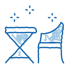 Wall Mural - table and chair doodle icon hand drawn illustration