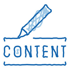 Poster - content writing doodle icon hand drawn illustration
