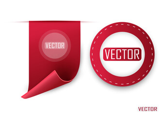 Special offer banners isolated on white. Round badges. Offer tags. Vector illustration