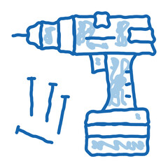 Wall Mural - screwdriver equipment doodle icon hand drawn illustration