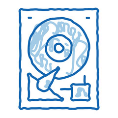 Sticker - hard drive disk doodle icon hand drawn illustration