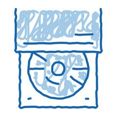 Poster - optical disc drive doodle icon hand drawn illustration