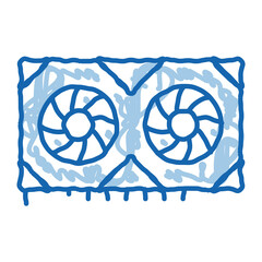 Poster - video adapter doodle icon hand drawn illustration