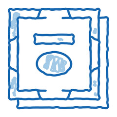 Poster - processor computer component doodle icon hand drawn illustration