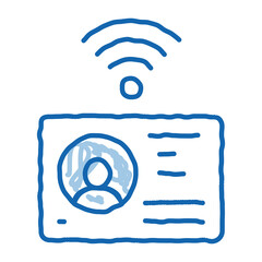 Poster - electronic identity document doodle icon hand drawn illustration