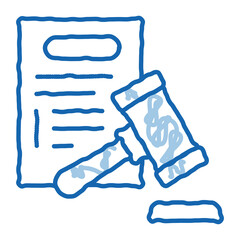 Poster - law policy doodle icon hand drawn illustration