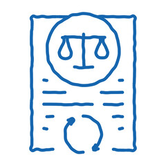 Poster - legal regulation policy doodle icon hand drawn illustration
