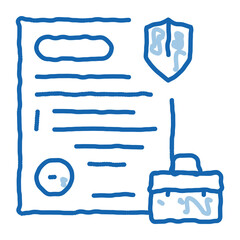 Poster - insurance policy doodle icon hand drawn illustration