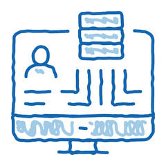 Poster - data policy doodle icon hand drawn illustration