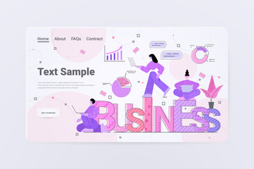 Poster - businesspeople team working together business success teamwork concept horizontal