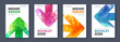 Watercolor booklet brochure colourful abstract layout cover design template bundle set with arrows