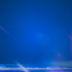 Wall Mural - Futuristic anamorphic lens flare on deep blue background