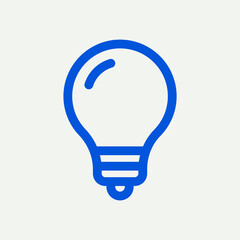 Canvas Print - Light bulb blue icon for social media app minimal line