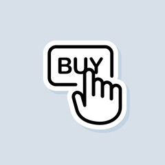 Poster - Buy with mouse click. Click buy sticker, logo, icon. Vector on isolated background. EPS 10