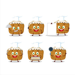 Sticker - Cartoon character of inarizushi with various chef emoticons