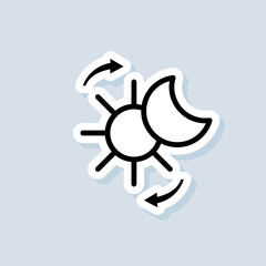 Poster - Dark mode switch logo, icon. Vector day night switch sticker. Dark and light mode switcher. Day and night mode gadget application. Vector on isolated background. EPS 10
